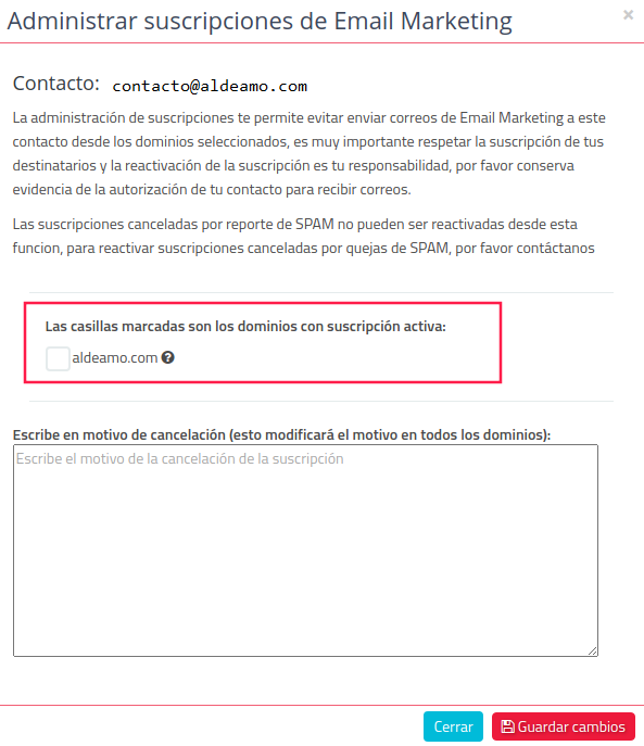 suscripciones